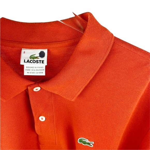 Lacoste Mens Orange Polo Golf Country Club Summer Shirt Size 8/ 3XL - Picture 4 of 6